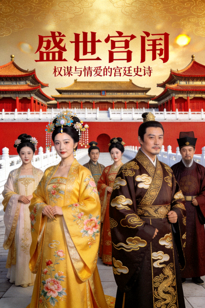 古装历史剧海报 - 宫廷场景与华丽服饰